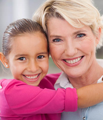Mother & Daughter Smiling